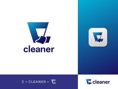 C + Cleaner Logo Concept abstract logo app logo brand identity branding business logo c c letter c logo clean cleaner logo creative design illustration logo logo design logo designer minimal modern logo saas vector