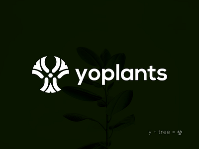 Y + Plants Logo - Y Organic Brand Logo Mark