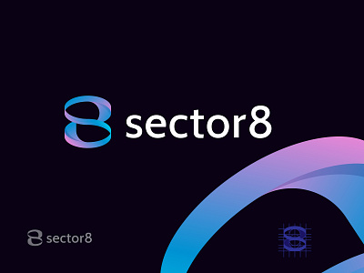 S + 8 - Sector8 - Residential Area Logo Mark 8 brand identity gradient illustration logo designer modern logo s typography ui vector