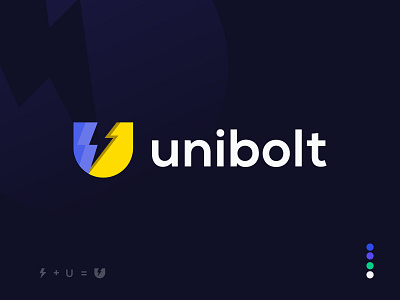U + Bolt Logo Mark - Unibolt bolt gradient graphic design illustration logo designer modern logo power typography u u letter vector