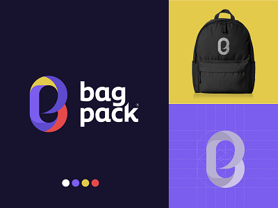 Clothing Bag Logo Mark | Bagpack Modern Logo Design