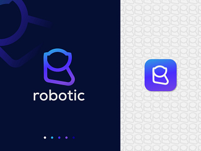 Robot + R Logo Mark - R Robot Logo Concept blockchain brand identity branding creative data design flat identity logo logo design logo designer logodesign logos minimal logo modern logo robot robotic symbol technology vector