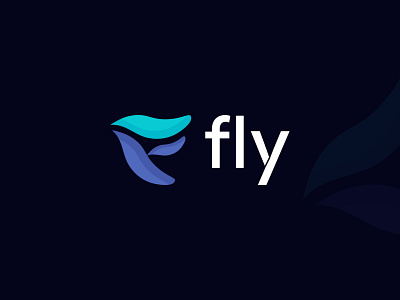 F - Fly Logo Mark creative logo f logo fly logo gradient top logo designer travel logo