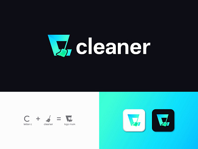 C + Cleaner Logo Mark - Unused Concept c logo cleaner logo cleaning creative gradient mark