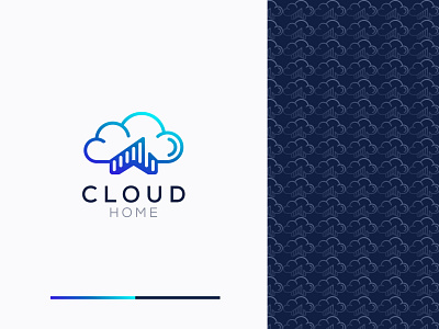 Cloud Home - Minimal Logo Design clean cloud construction gradient home minimal home logo real estate simple