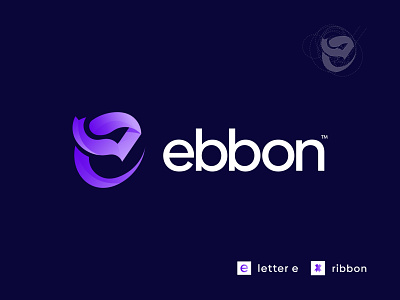 E + Ribbon Logo Mark brand identity branding design e e logo game logo gaming logo gift gradient logo logo design logo designer logos minimal modern modern logo ribbon ribbon logo startup vector