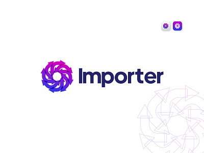 Export Import Logo Mark 3d agency logo blockchain brand identity branding business logo design export gradient graphic design icon import logo logo design logo designer logo mark modern logo monogram startup symbol