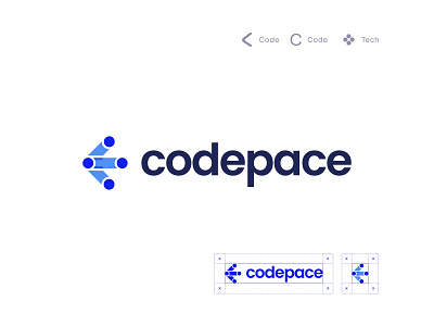 C + Code + Tech + Software Logo Mark