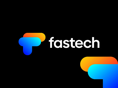F + T Logo Mark for Fastech blockchain logo brand branding business logo design ft logo gradient icon logo logo design logo designer logo mark logos modern logo monogram startup symbol tech logo technology vector
