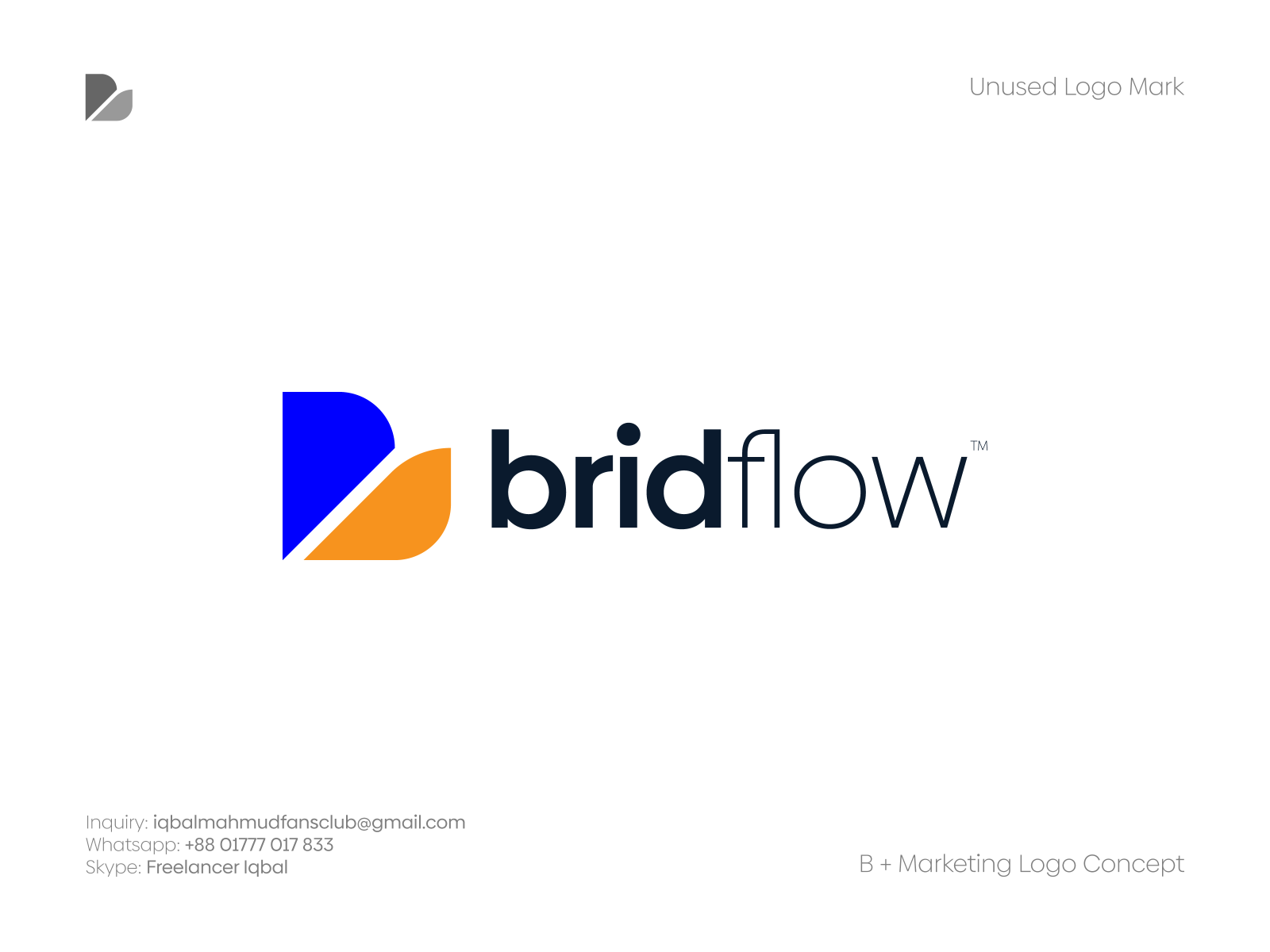 B + Marketing Logo Design Concept - Unused By Freelancer Iqbal | Logo ...