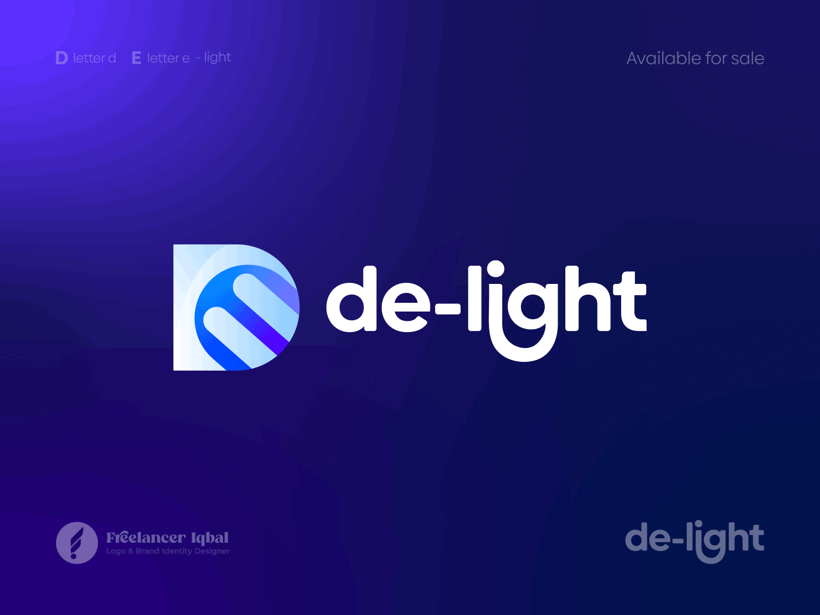 Delight | D + E + Tech Logo Mark blockchain logo brand identity branding company logo craetive logo crypto logo d logo design gradient icon identity letter logo letter mark logo logo design logo designer modern logo startup tech logo