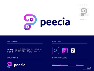 peecia Logo Branding ( P- Letter Concept )