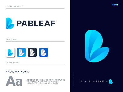 P + B Letter Logo Design  | Pableaf Logo Branding