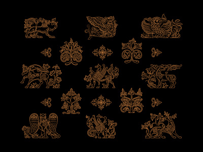 Pattern with old Russian images