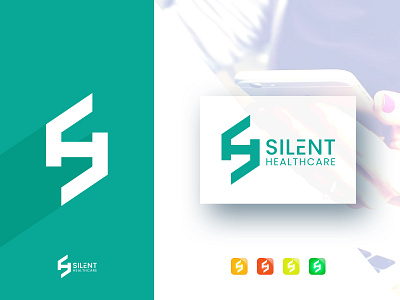 SILENT abstract logo app brand design brand identity creative health icon illustrator logo logo design milimalist logo s logo vector