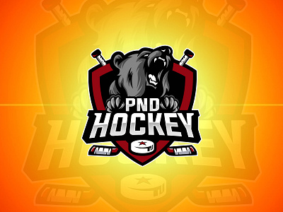 PND HOCKEY - MASCOT LOGO abstract background ball bear brand identity creative hockey hockey logo illustrator logo logo design mascot mascot logo sport sports