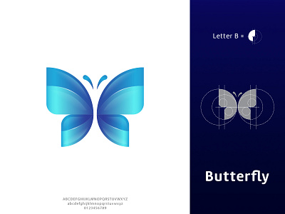 Butterfly b logo design