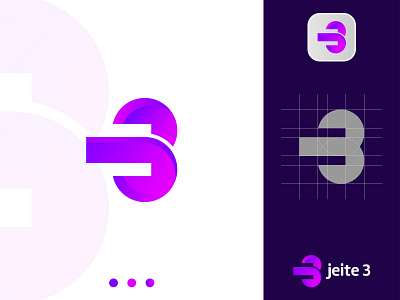 Jeite 3 logo design 3 letter 3 logo 3d abstracts app icon brand design brand identity branding creative design gradient graphic design icon j letter j logo logo logo design minimal modern watercolor