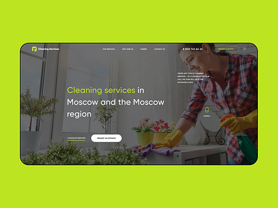 Cleaning services apartment clean cleaning home page moscow service ui