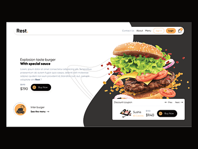 Rest. website affinitydesigner branding delivery design design art designer designer logo fastfood food logo restaurant ui ux website