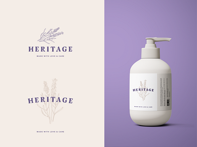 heritage lavender cream cream design herbal heritage illustration lavander logo paste plant retro vector art vintage logo