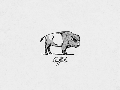 buffalo buffalo character halftone illustration pixel retro vintage