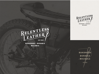 Relentless Leather craft leather motorcycle vintage vintage logo