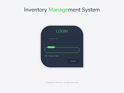 Login Page inventory inventory management login screen ui design web app design web application