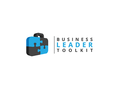 A powerful logo for a business executive E-course 3d logo branding business logo e course leader leadership logo problem solving puzzle puzzle logo suitcase suitcases toolkit