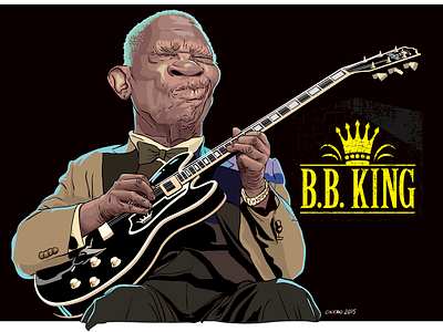 B.B. King bbking caricatura ilustração jazz músico vetor