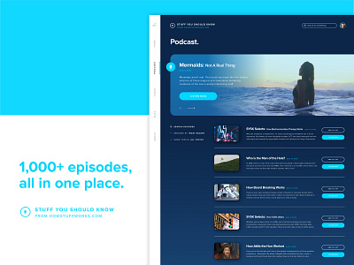 Stuff You Should Know | Podcast Single Redesign app branding concept design flat podcast redesign stuff you should know ui ux web website website redesign website update