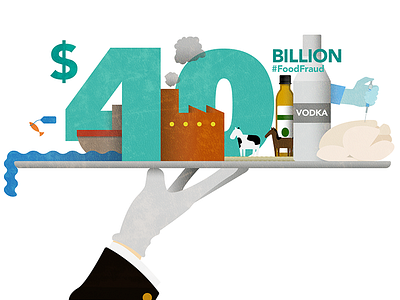 $40 Billion Food Fraud food fraud illustration waiter