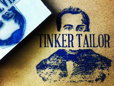 Tinker Tailor Stamp illustration logo stamp