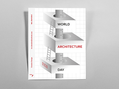 we.abendrot — World Architecture Day abendrot architecture branding day design geometic graphic graphicdesign grid illustration logo minimal new office poster rule symbol type typography world