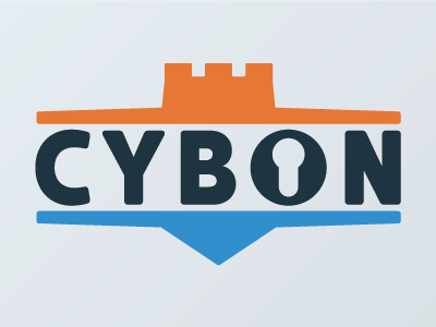 Cybon logo awareness blue cyber digital logo orange security
