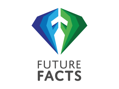 Logo Future Facts blue diamond f facet facts future green logo