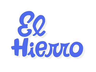 El Hierro blue canary islands flat illustrator lettering