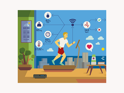 Health & Digital - the benefits bodily functions body constants data digital digital illustration health illustration illustrator vector