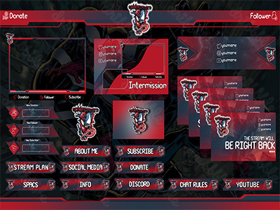 Twitch Overlay Design creative design gaming design grapgic design illustration logo mascot logo design twitch overlay vector