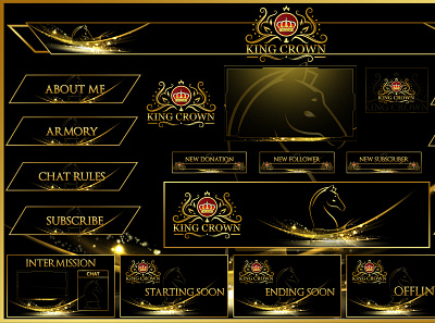 KING CROWN animated animation creative design game design gaming logo grapgic design photoshop twitch twitch design