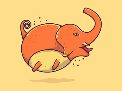 Flying Elephant animal animal art art character cute design elephant flat flat design illustration logo vector