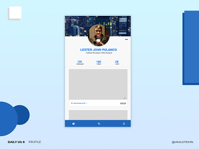 DAILY UI 6 USER PROFILE