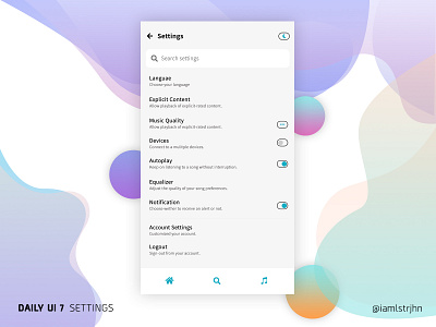 DAILY UI: 007 SETTINGS