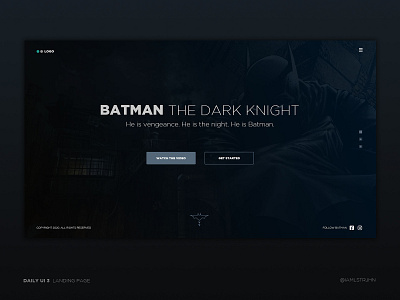 DAILY UI 3: LANDING PAGE batman design illustration superheroidea ui ux web web design