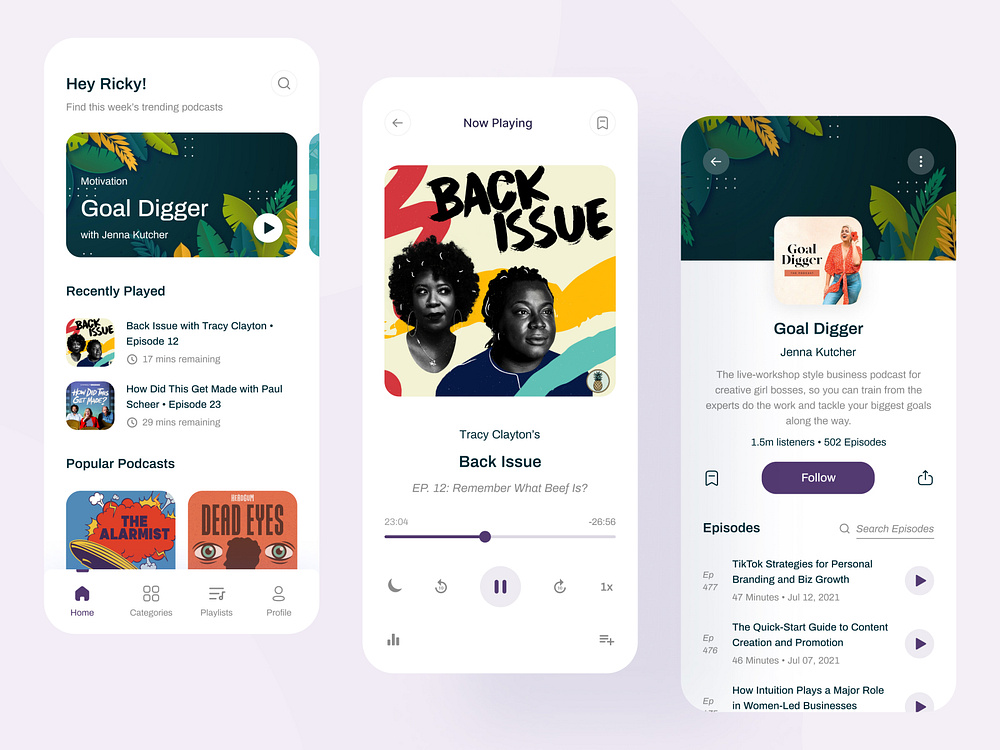 Streamy Podcast App Concept by Minhaz Deedat on Dribbble