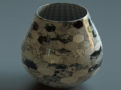 3D Pot Design 3d design graphic modeling pot texturing