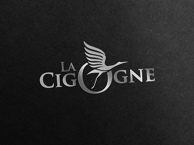 " La Cigogne " logo design 2d branding flatdesign logo minimal typography vector