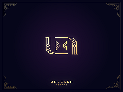 Unleash logo design 1900s branding golden illustrator logodesign minimal pictogram vector