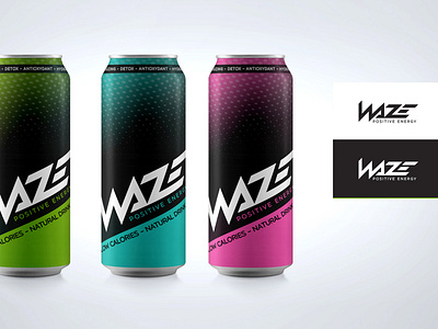 Waze logo & packaging study branding design energy drink illustrator logo minimal packaging typography