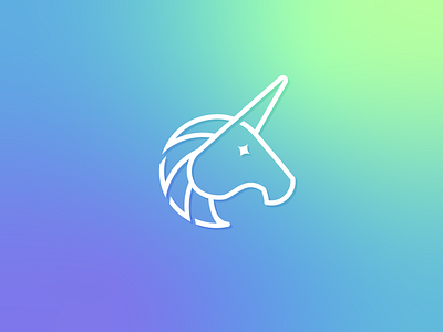 Unicorn pictogram gradient icon logo minimal picto vector